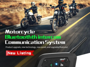 EJEAS V6 PRO+ Bluetooth Motorcycle Helmet Intercom Headset with 1200M BT Interphone Communicator for 6 Riders Waterproof
